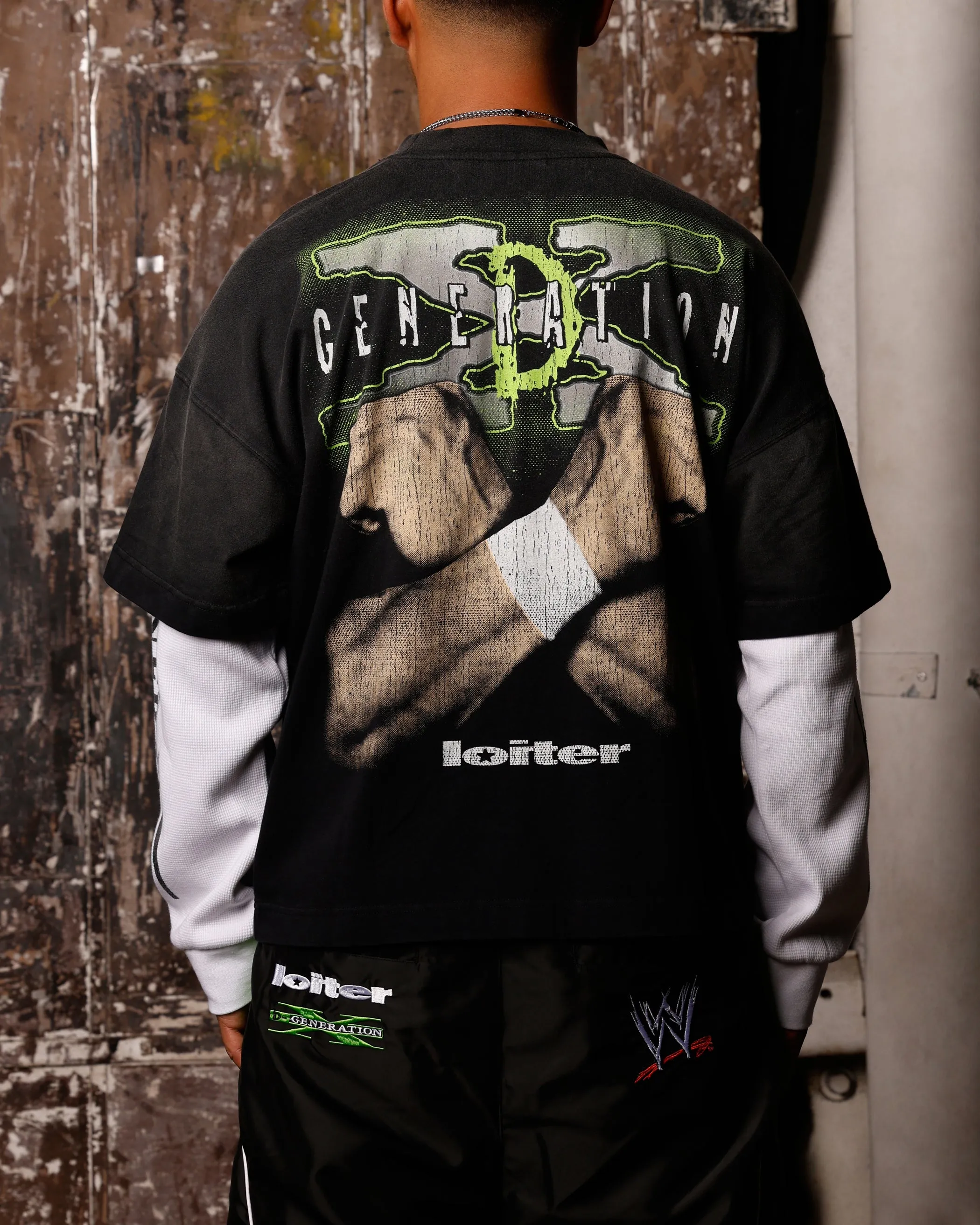 Loiter X WWE DX Generation Long Sleeve Vintage T-Shirt Black/White sold by Culture Kings