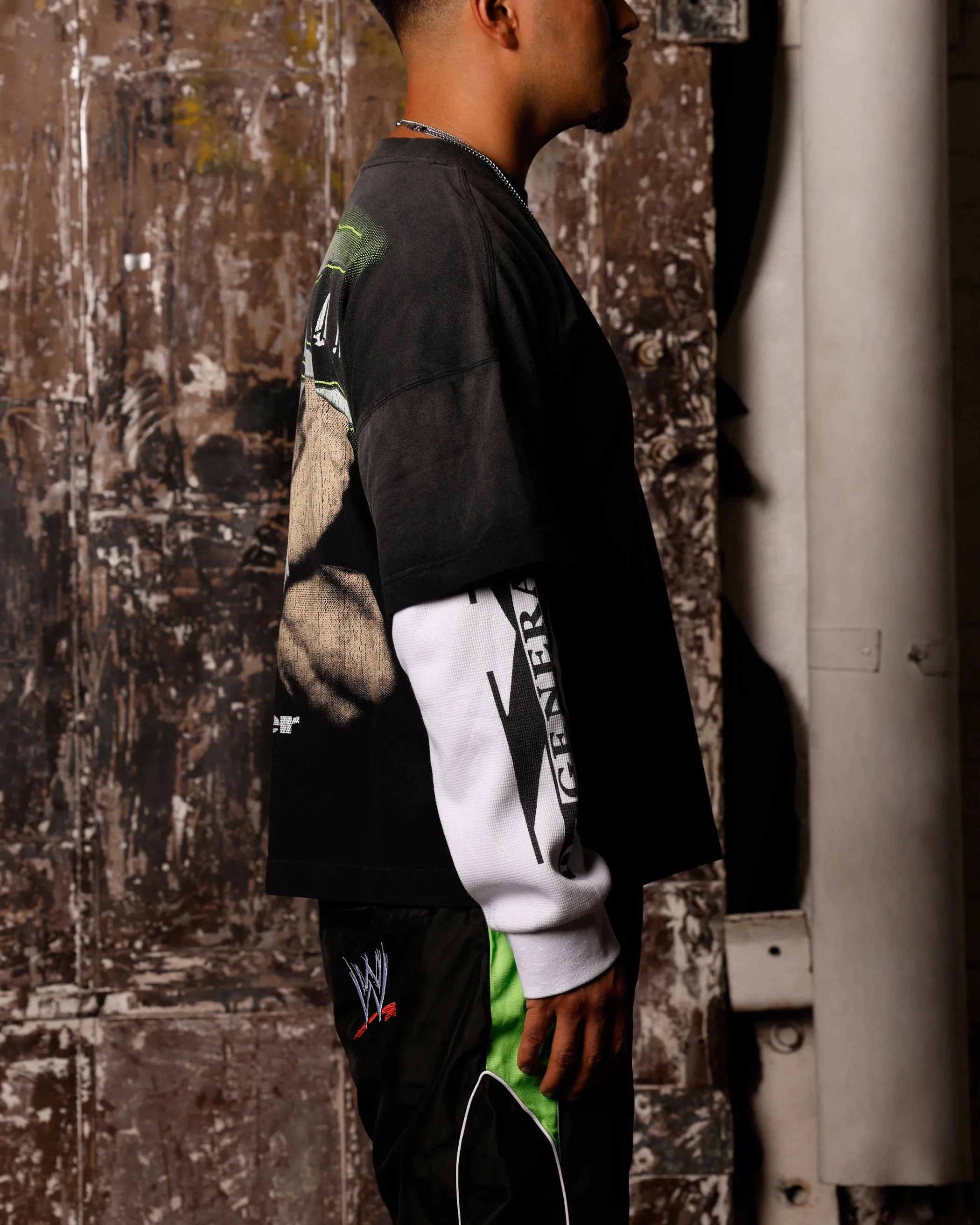 Loiter X WWE DX Generation Long Sleeve Vintage T-Shirt Black/White sold by Culture Kings product image thumbnail 4