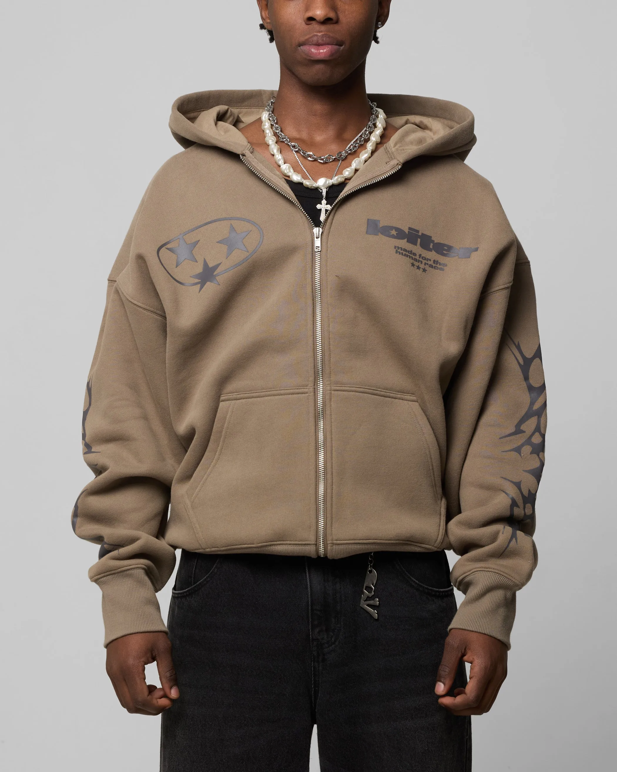 Loiter Solar Zip Hoodie Brown sold by Culture Kings product image thumbnail 2