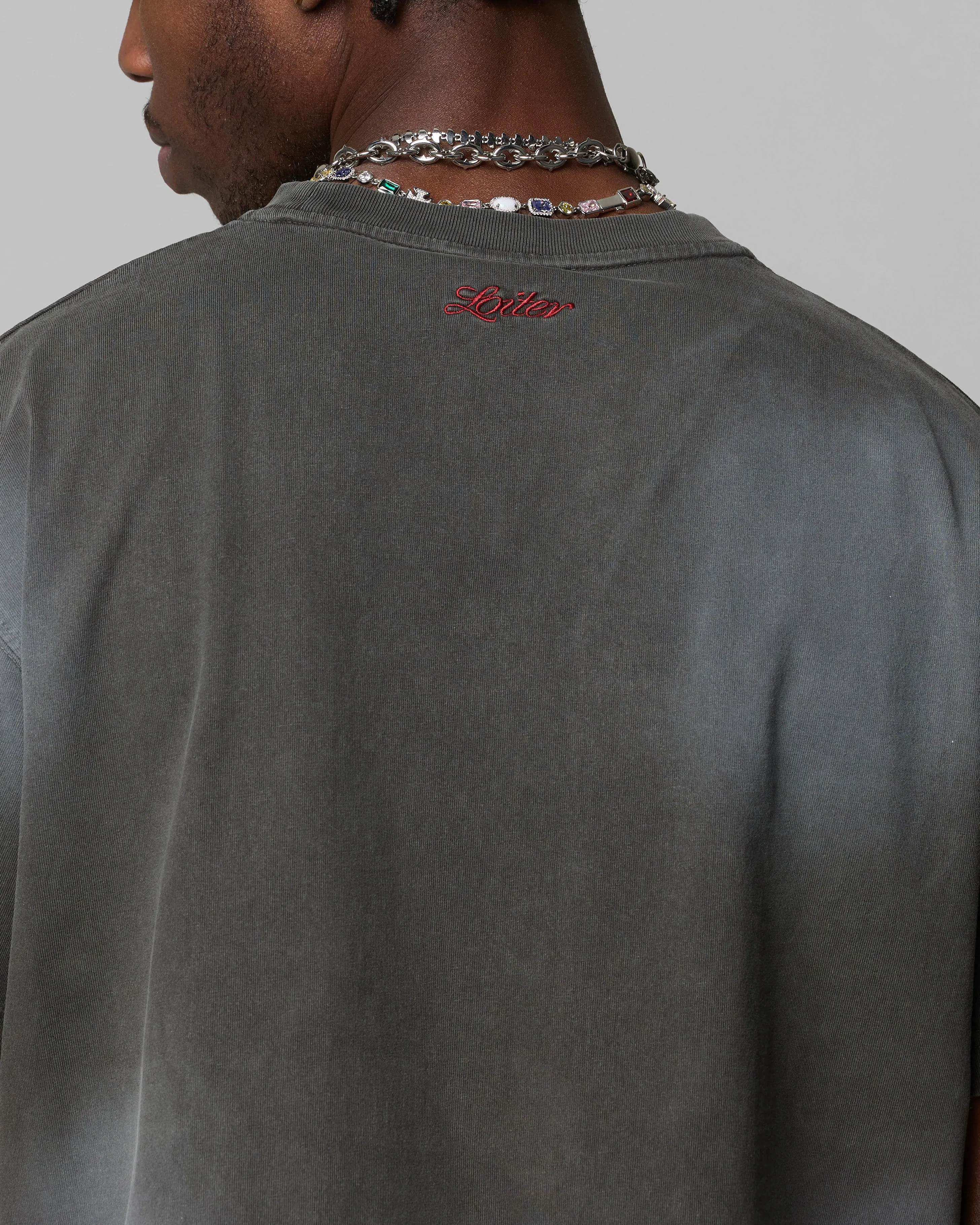 Loiter Boxer Fitted T-Shirt Black Wash sold by Culture Kings product image thumbnail 4