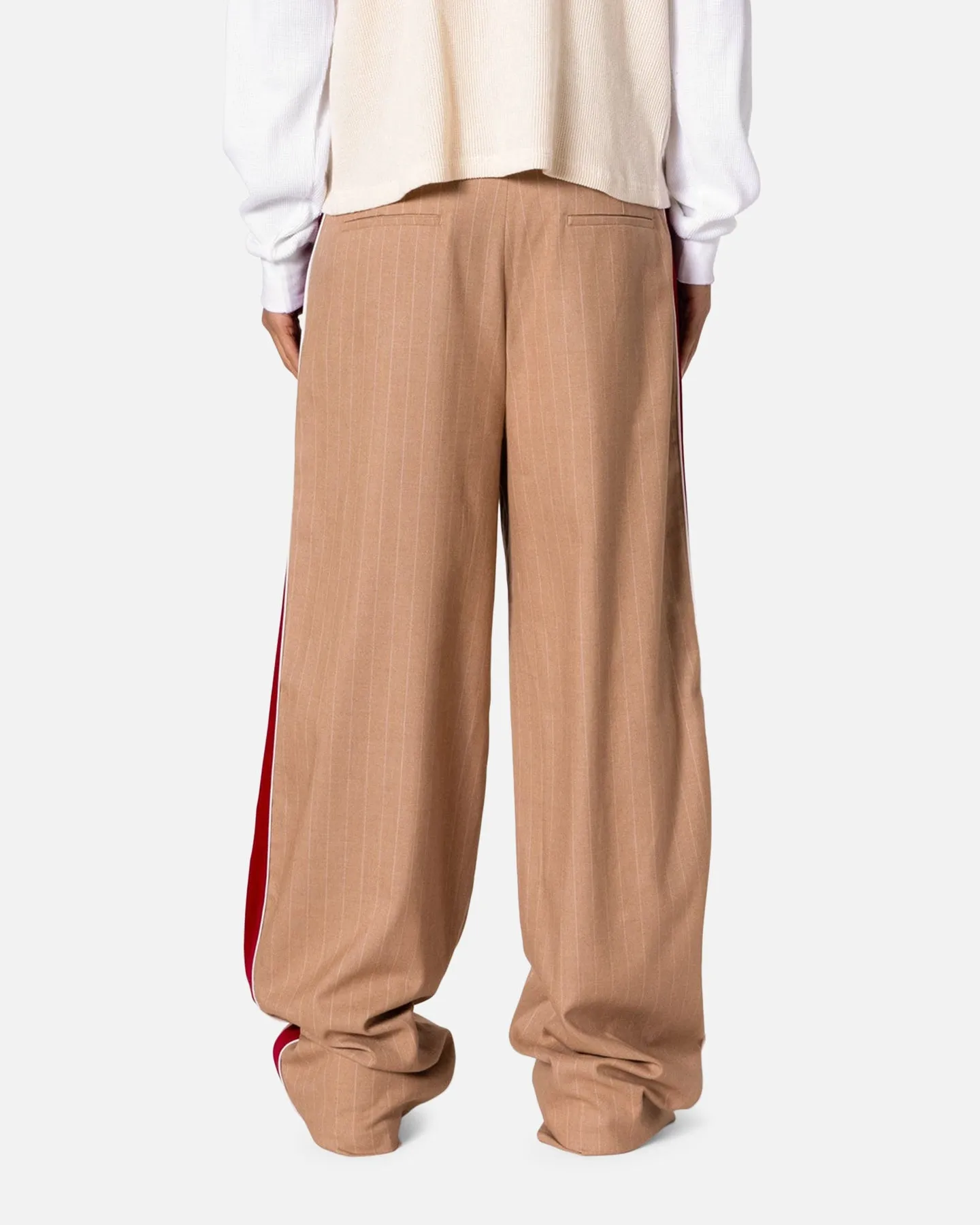 MNML Pinstripe Velvet Trim Pants Tan sold by Culture Kings product image thumbnail 4