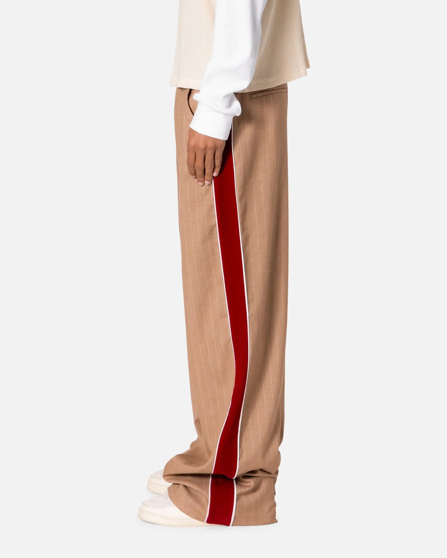 MNML Pinstripe Velvet Trim Pants Tan sold by Culture Kings product image thumbnail 3