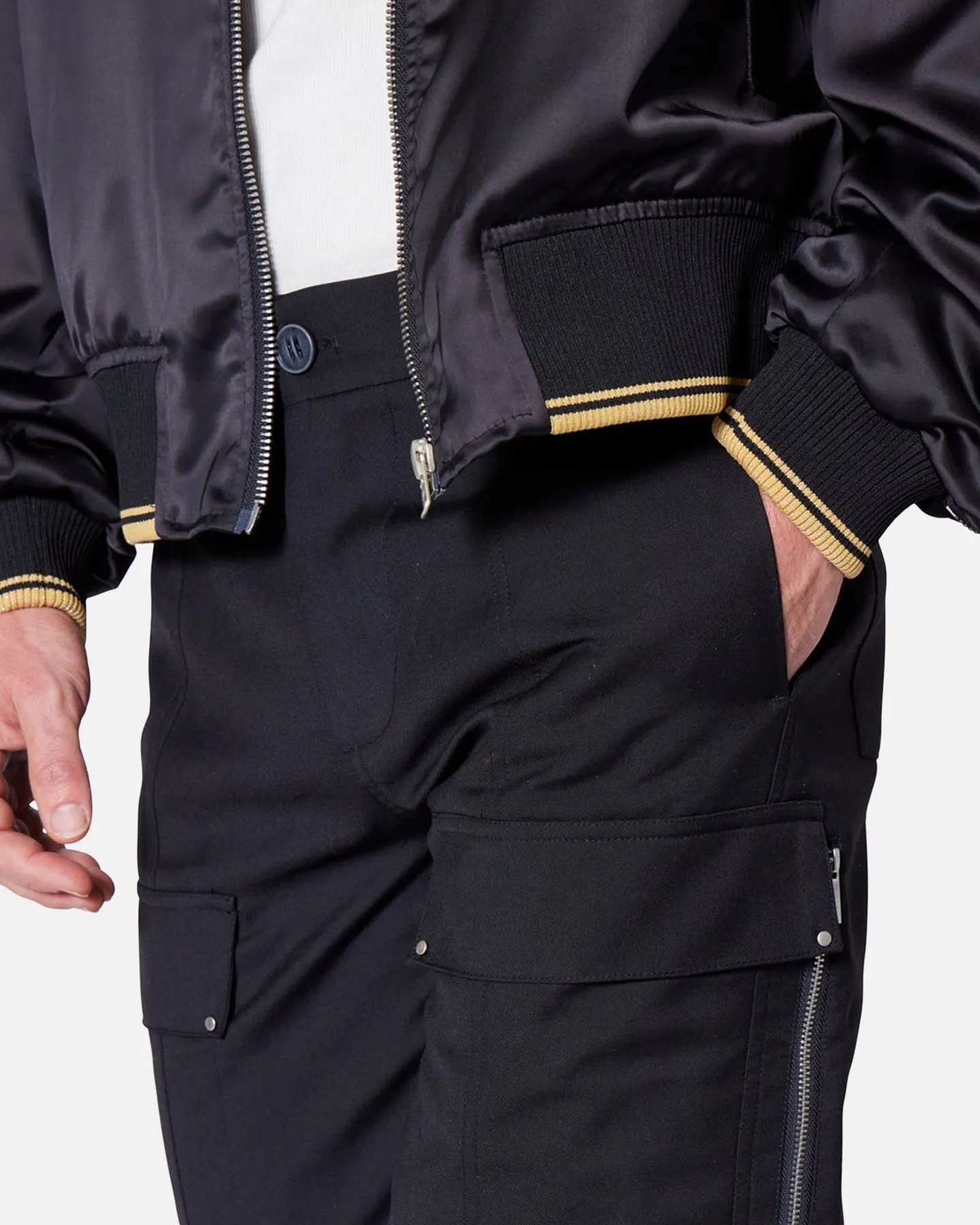 MNML Angled Zip Cargo Pants Black sold by Culture Kings product image thumbnail 5