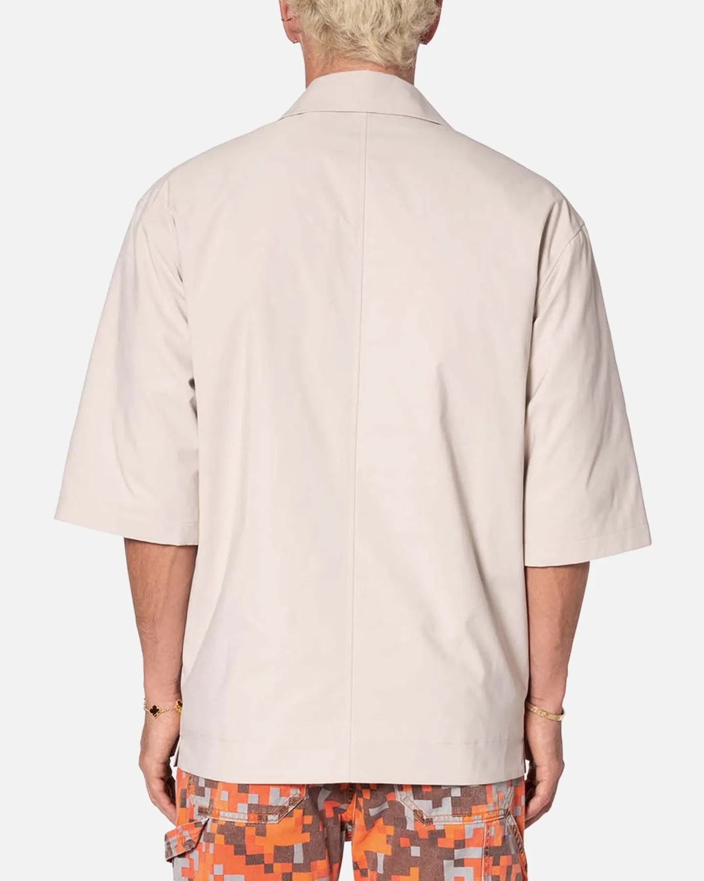 MNML Lined Woven Nylon Button Up Shirt Stone sold by Culture Kings product image thumbnail 4