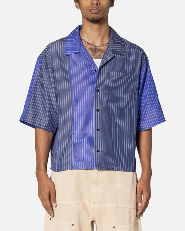 MNML Cropped Panel Stripe Shirt Blue sold by Culture Kings