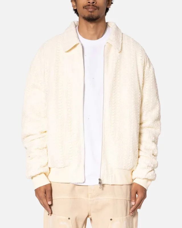 MNML Crochet Bomber Jacket Cream sold by Culture Kings