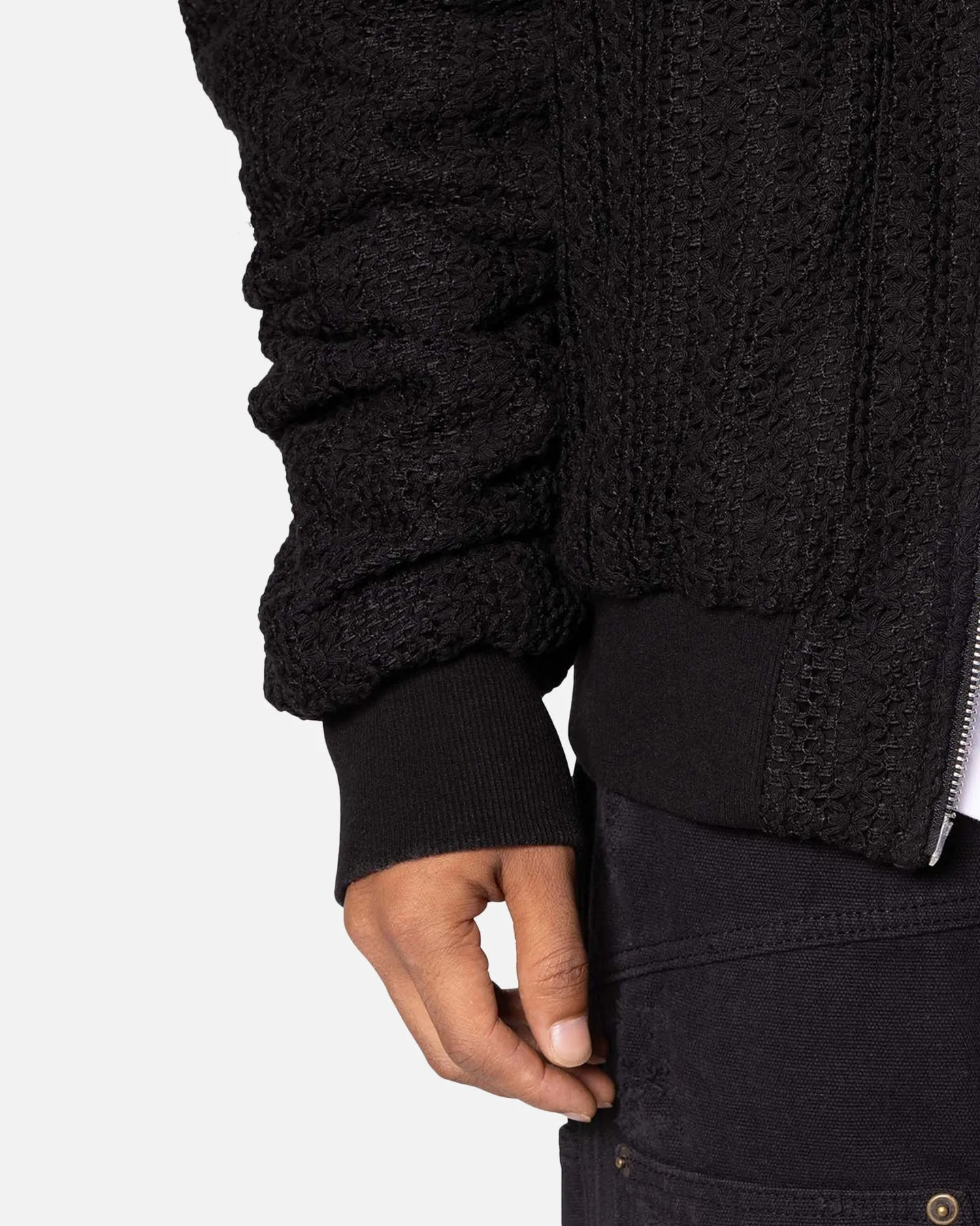 MNML Crochet Bomber Jacket Black sold by Culture Kings product image thumbnail 5