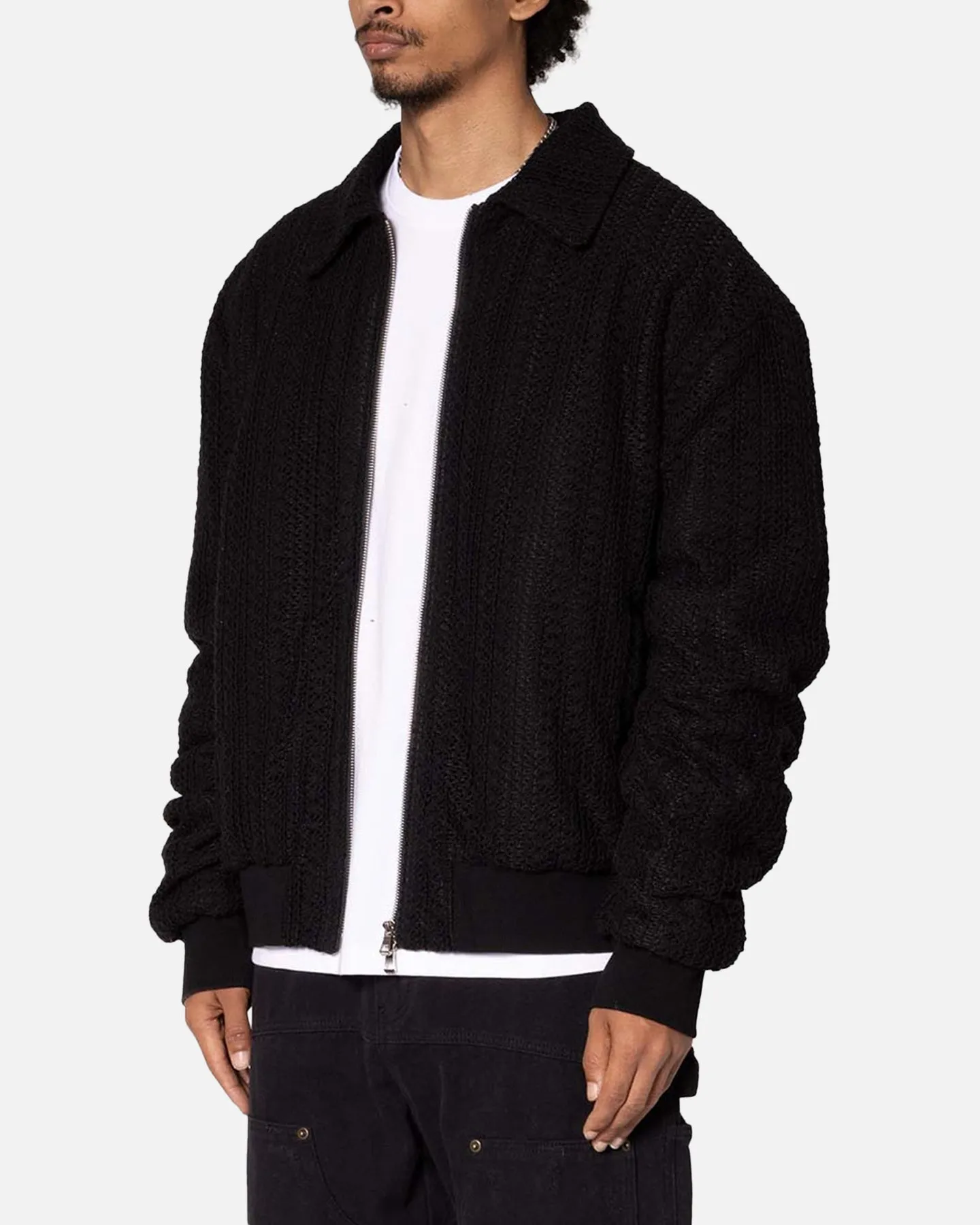 MNML Crochet Bomber Jacket Black sold by Culture Kings product image thumbnail 2