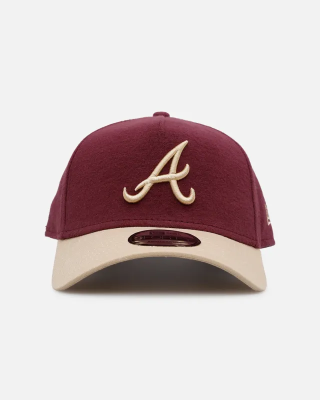 New Era Atlanta Braves 'Moleskin' 9FORTY A-Frame Snapback Maroon sold by Culture Kings