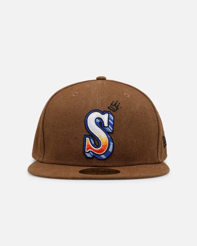 New Era Seattle Mariners 'Scribble' 59FIFTY Fitted Brown sold by Culture Kings