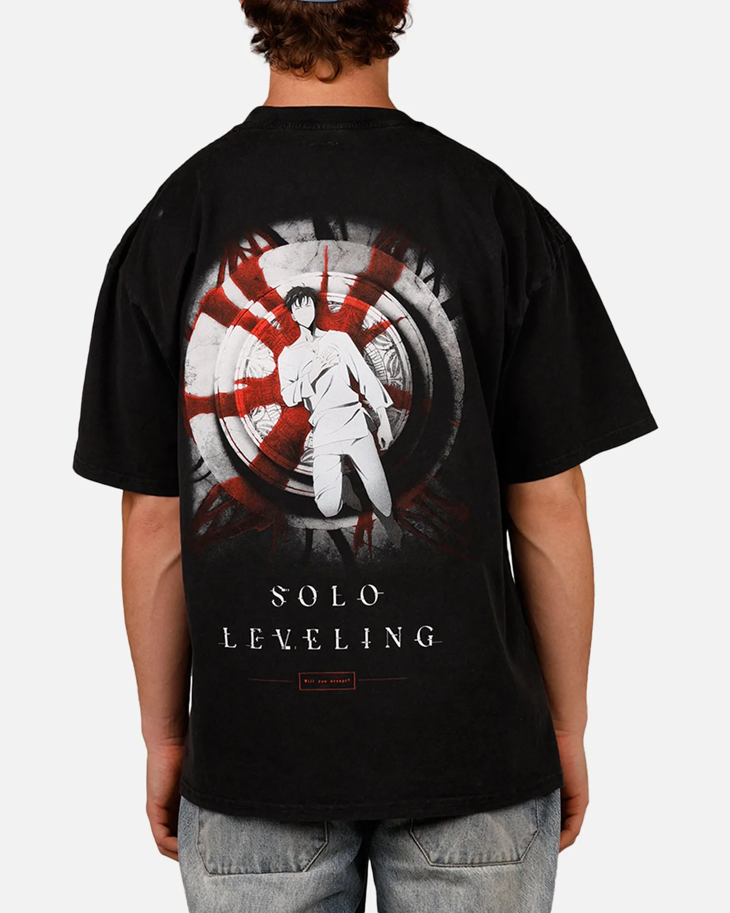 Goat Crew X Solo Leveling Solo Leveling Vintage T-Shirt Black Acidwash sold by Culture Kings product image thumbnail 2