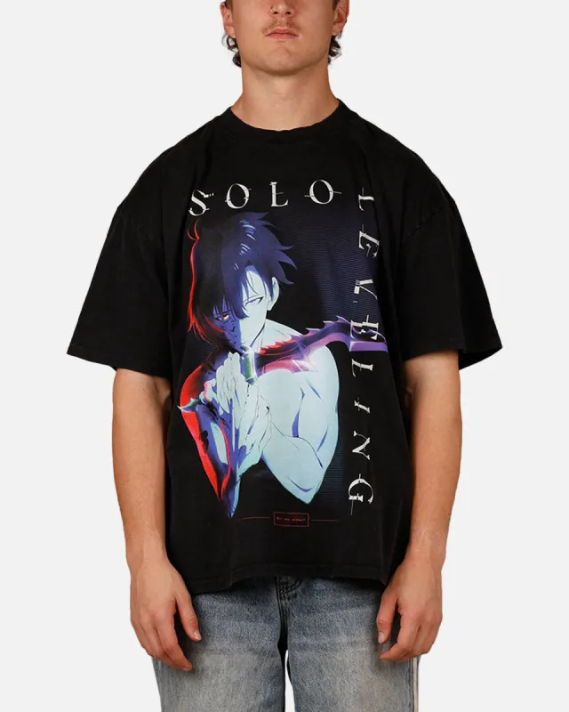 Goat Crew X Solo Leveling Solo Leveling Vintage T-Shirt Black Acidwash sold by Culture Kings