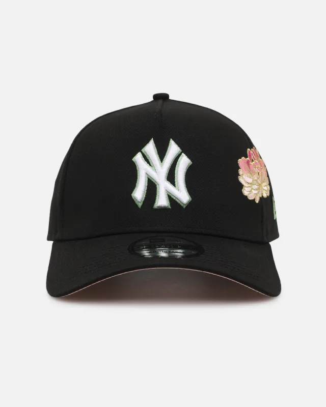 New Era New York Yankees 'Satin Flower' 9FORTY A-Frame Snapback Black/Pink sold by Culture Kings