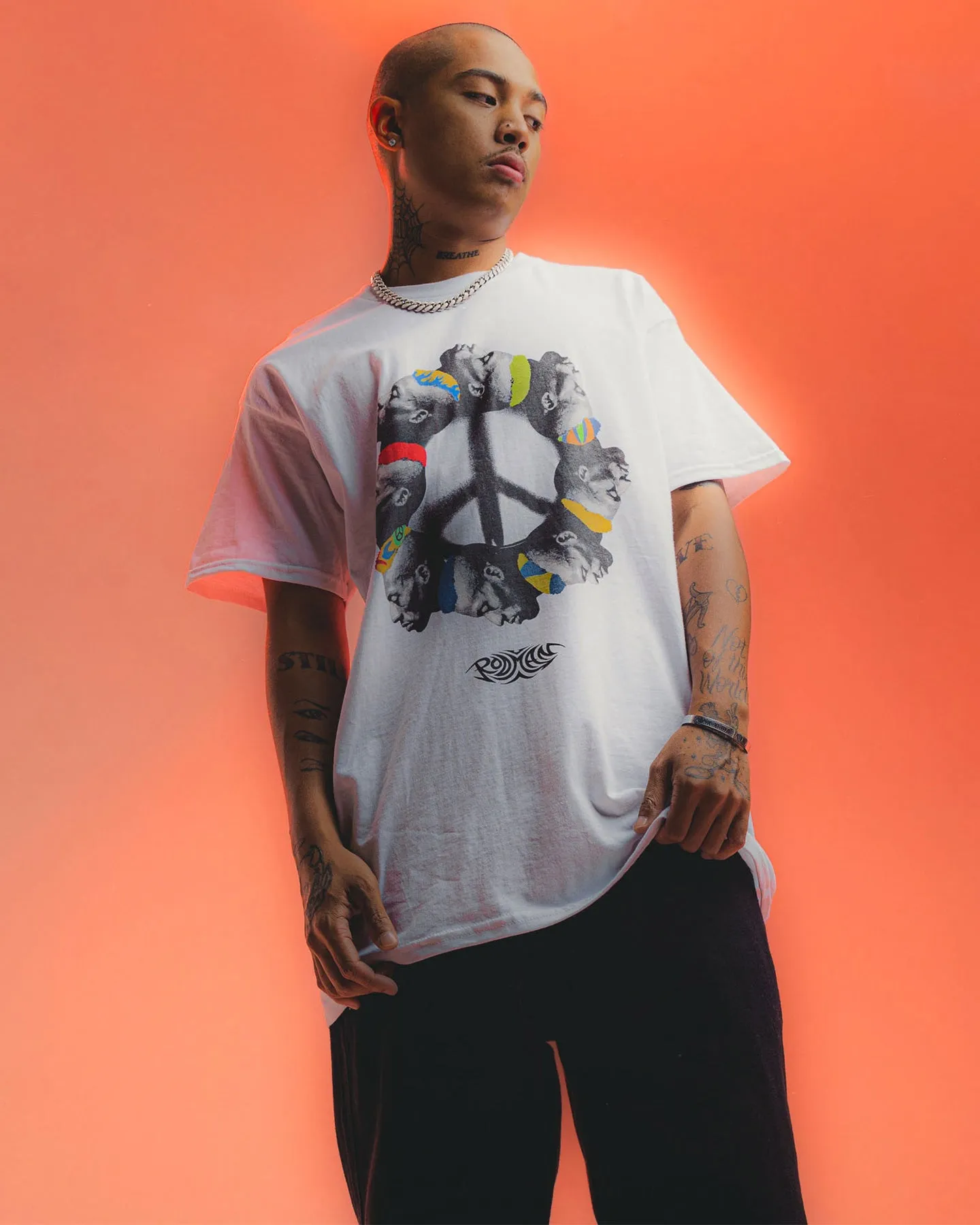 Rodman Brand Peace Head T-Shirt White sold by Culture Kings
