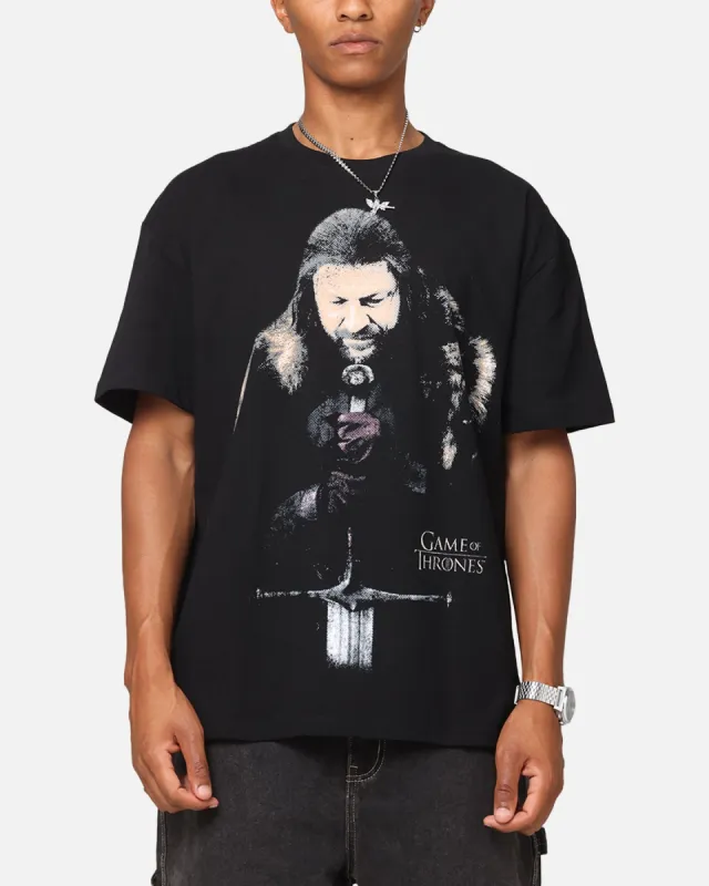 Goat Crew X Game Of Thrones Ned Stark Vintage T-Shirt Black Acidwash sold by Culture Kings