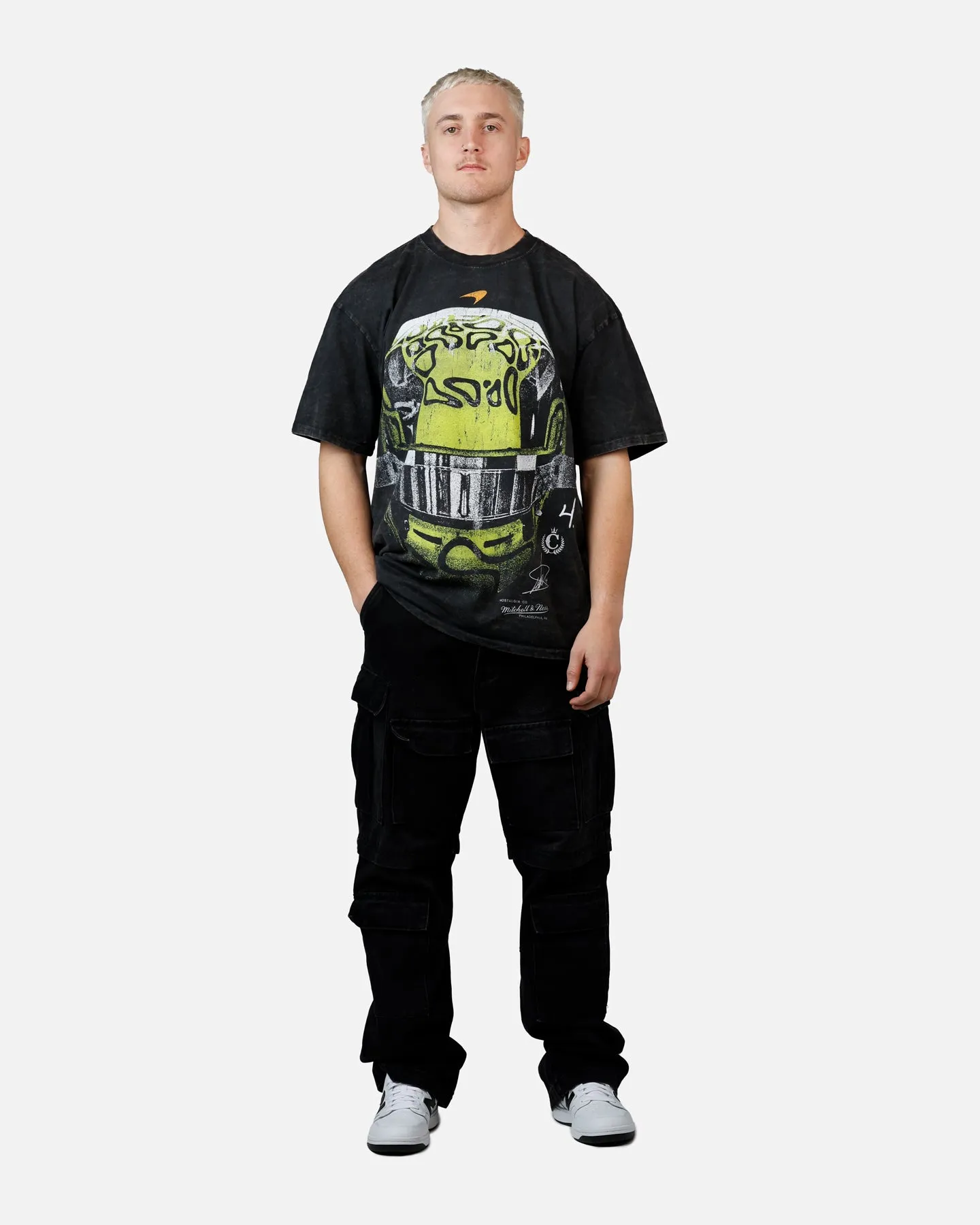 Culture Kings X Mclaren Lando Norris 'Vegas Grand Prix 2024' Helmet T-Shirt Black Acidwash sold by Culture Kings product image thumbnail 3