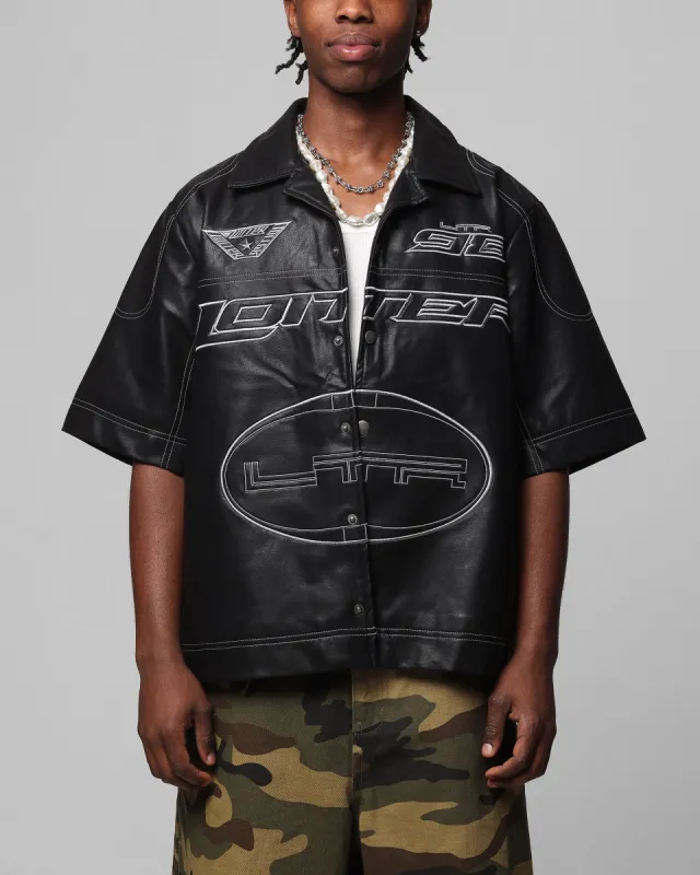 Loiter Motor PU Leather Button Up Shirt Black sold by Culture Kings