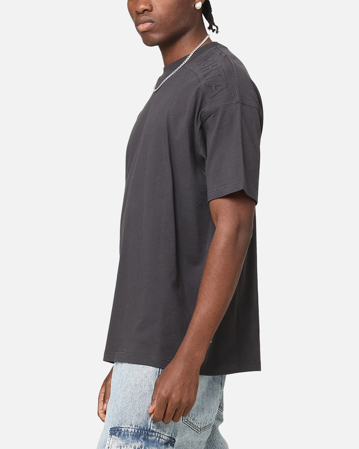 Saint Morta Emboss Boxy T-Shirt Dark Grey sold by Culture Kings product image thumbnail 5
