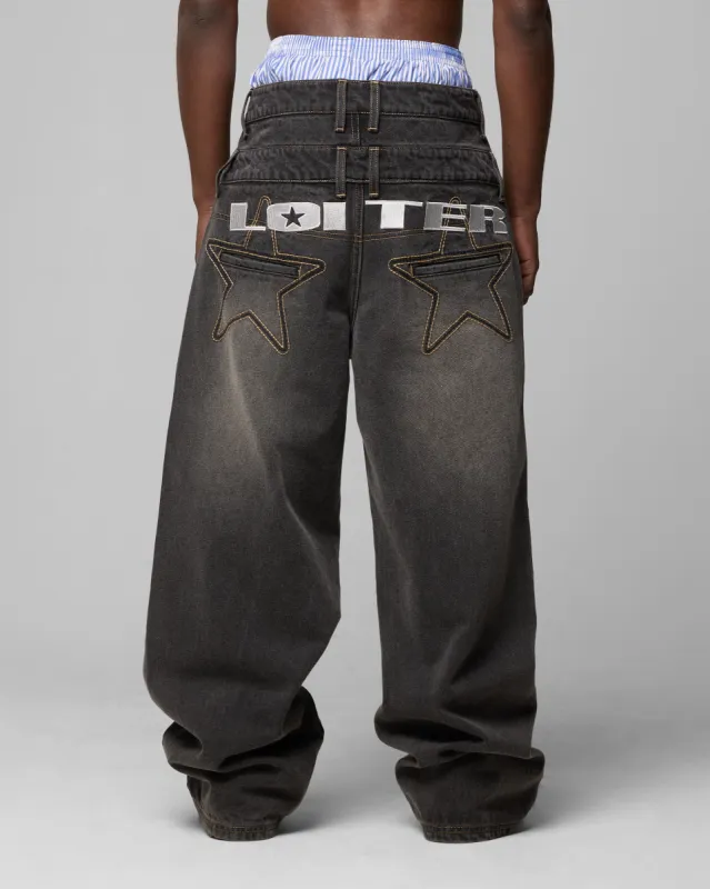 Loiter Star Layered Jeans Vintage Black sold by Culture Kings