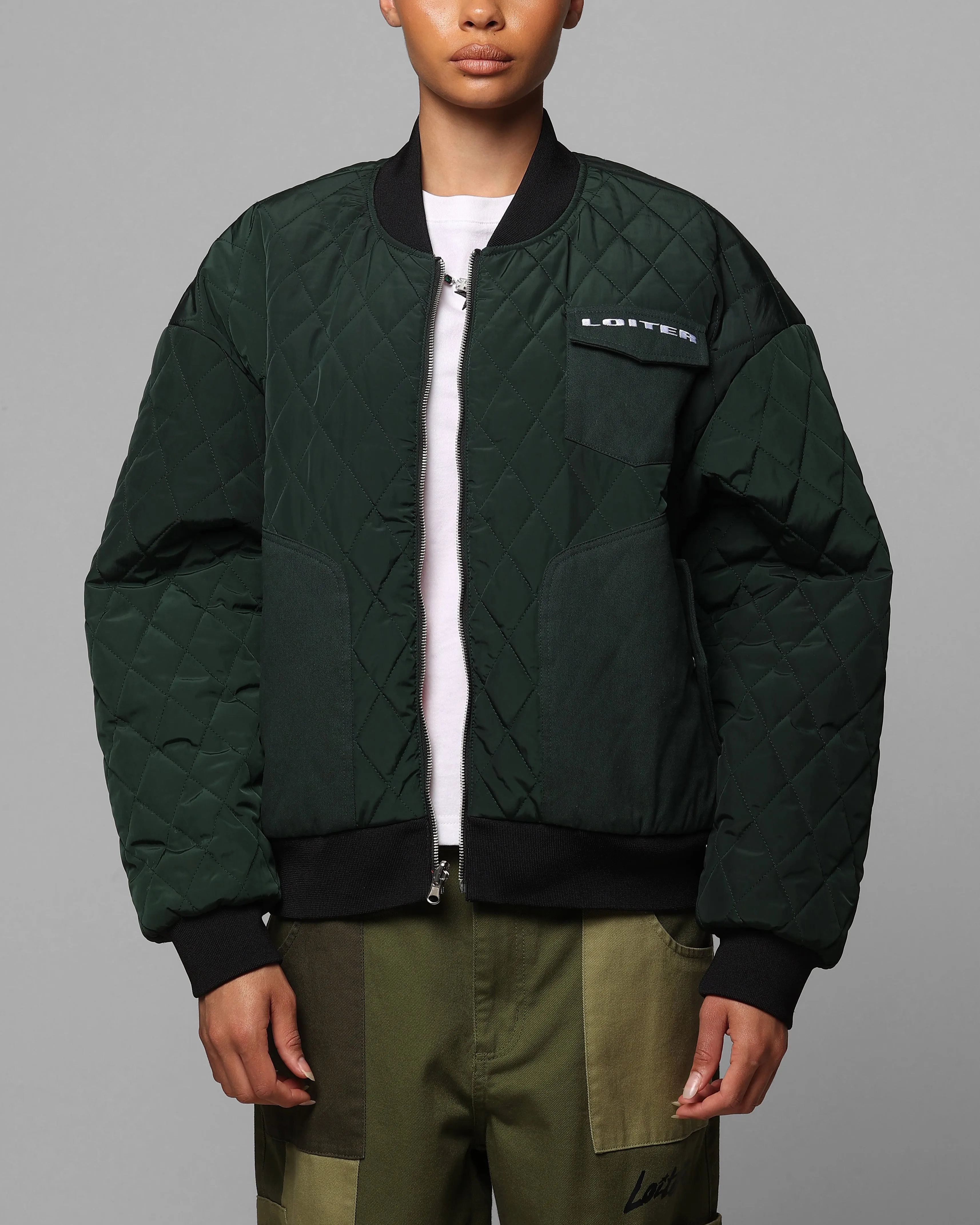 Loiter Cyber Reversible Bomber Jacket Red/Green sold by Culture Kings