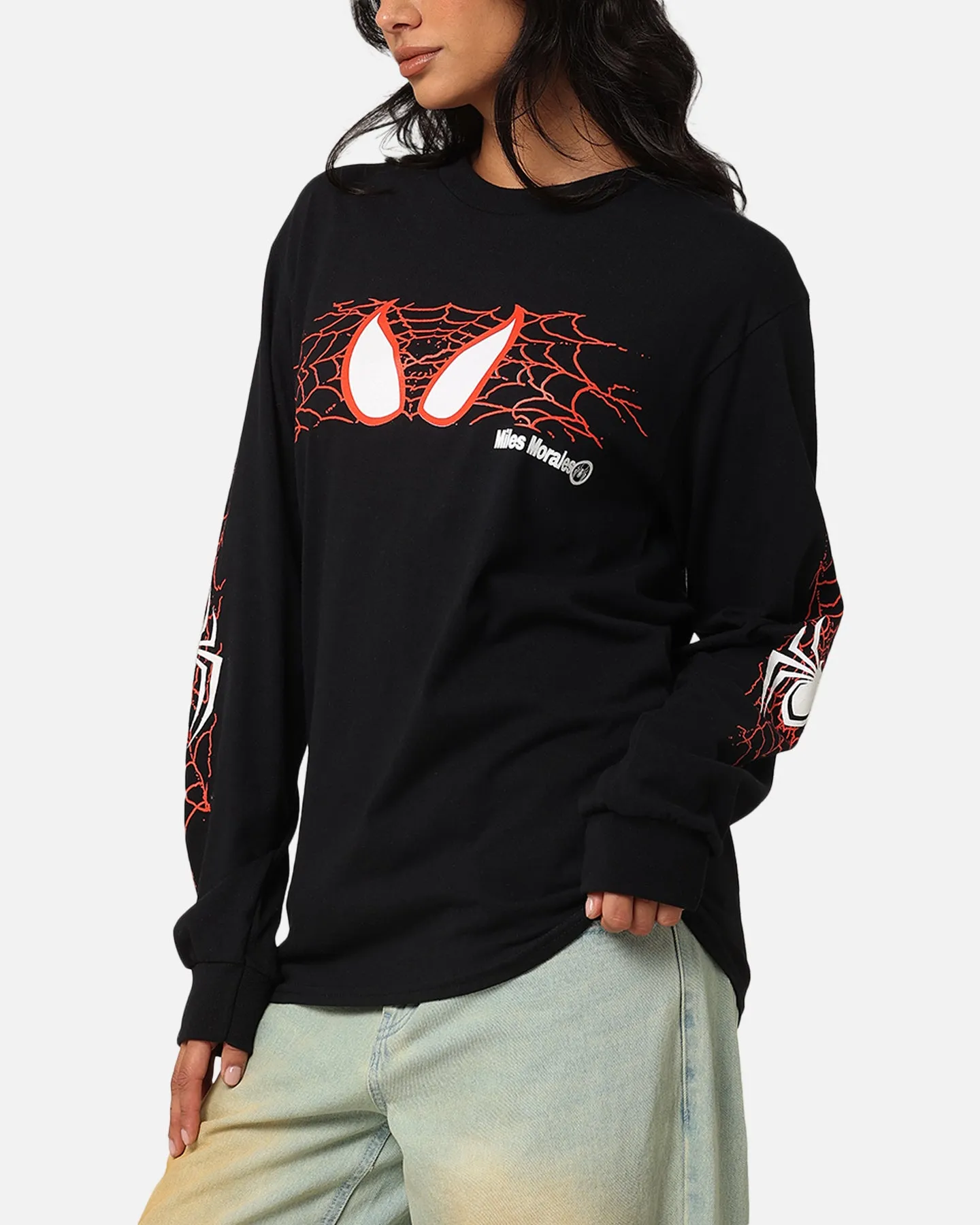 Goat Crew Marvel Spider-Man Y2K Miles Long Sleeve T-Shirt Black sold by Culture Kings product image thumbnail 5