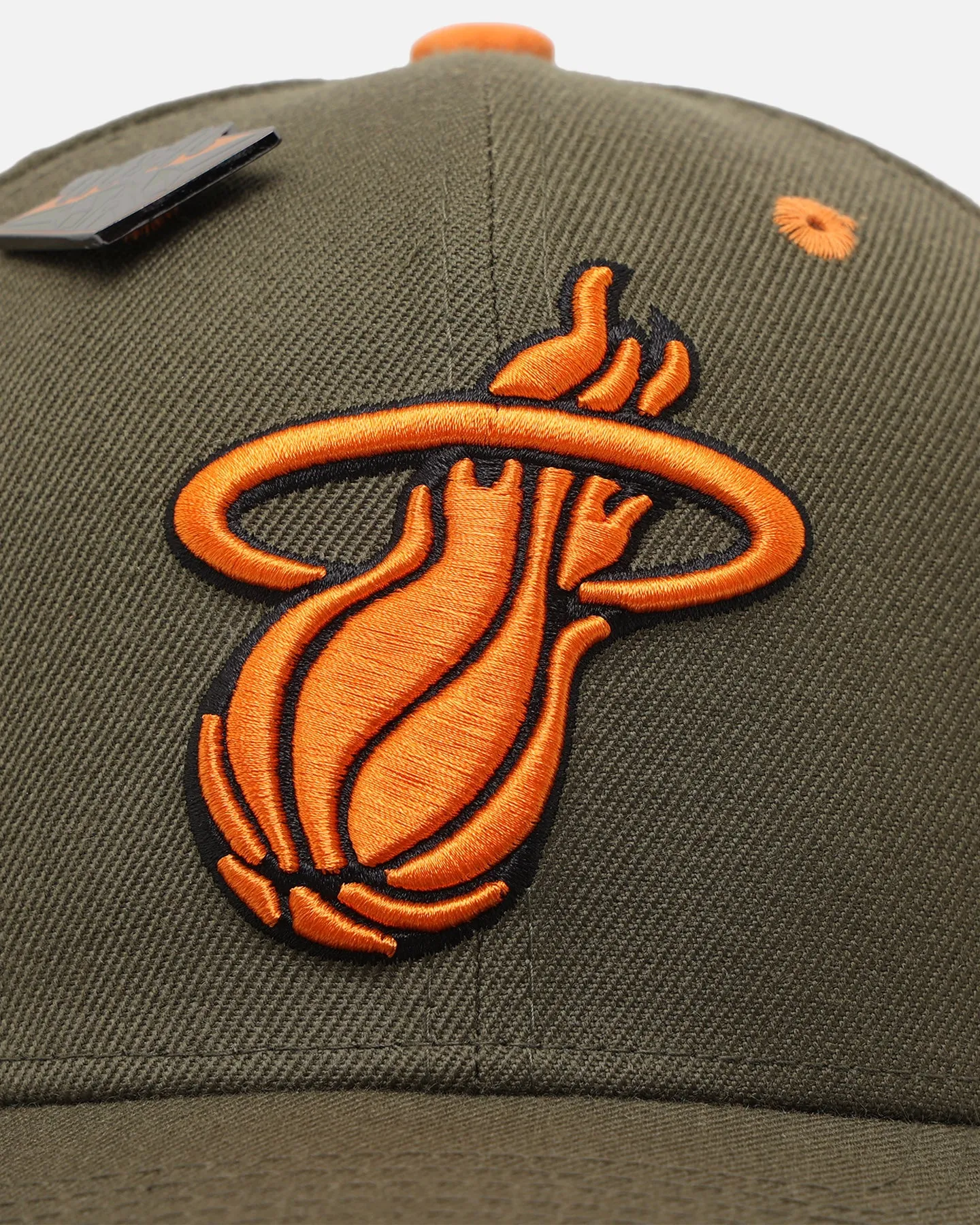 Mitchell & Ness Miami Heat 'Harmony of Hues' Pro Crown Snapback Olive/Orange sold by Culture Kings product image thumbnail 5