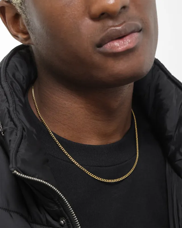 NXS 2.7MM Diamond Cut Curb Chain Gold sold by Culture Kings