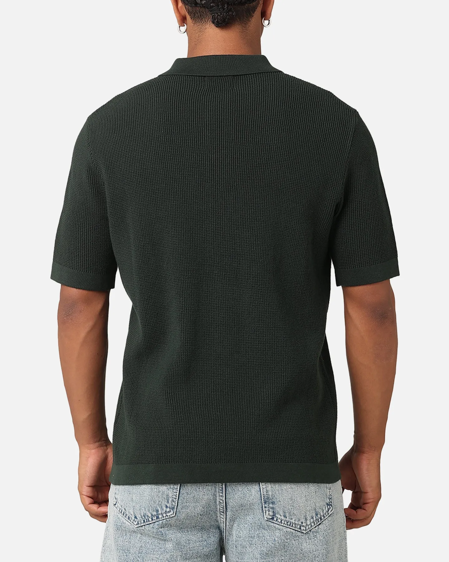 XXIII Zyair Knit Rib Button Up Shirt Dark Green sold by Culture Kings product image thumbnail 3