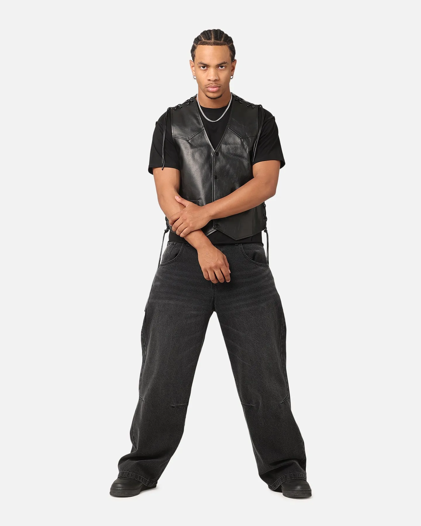 XXIII Tied Up PU Leather Vest Black sold by Culture Kings product image thumbnail 2