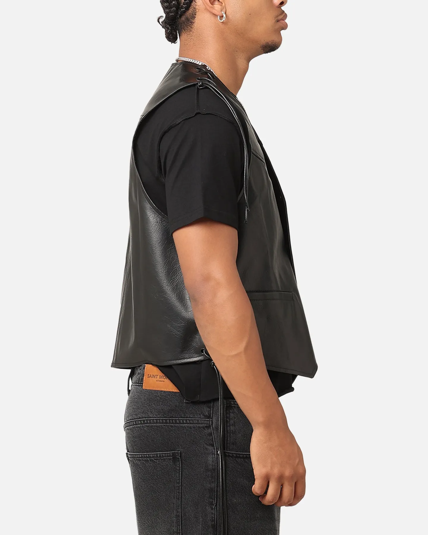 XXIII Tied Up PU Leather Vest Black sold by Culture Kings product image thumbnail 4