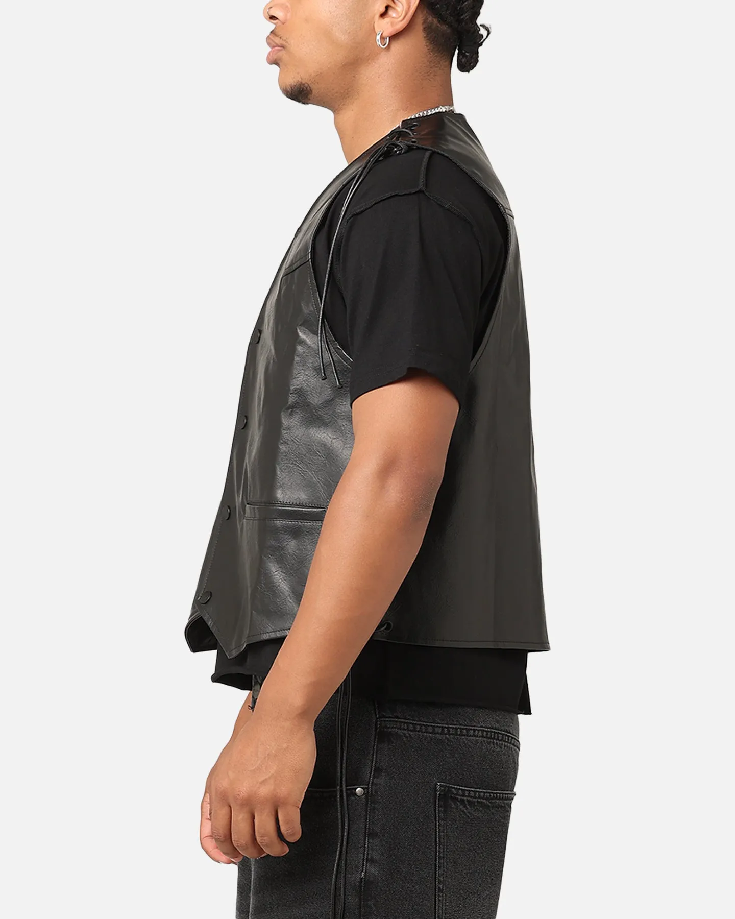 XXIII Tied Up PU Leather Vest Black sold by Culture Kings product image thumbnail 5