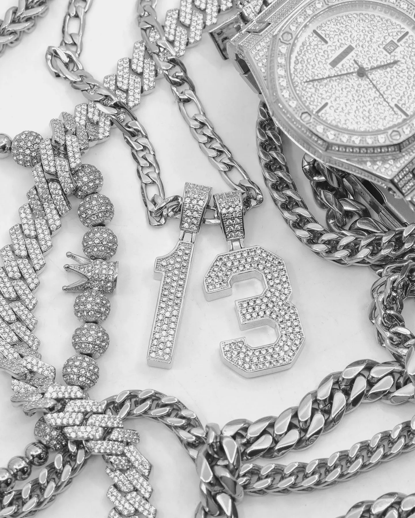 Saint Morta Men's Iced College Pendant Iced White Gold sold by Culture Kings product image thumbnail 3