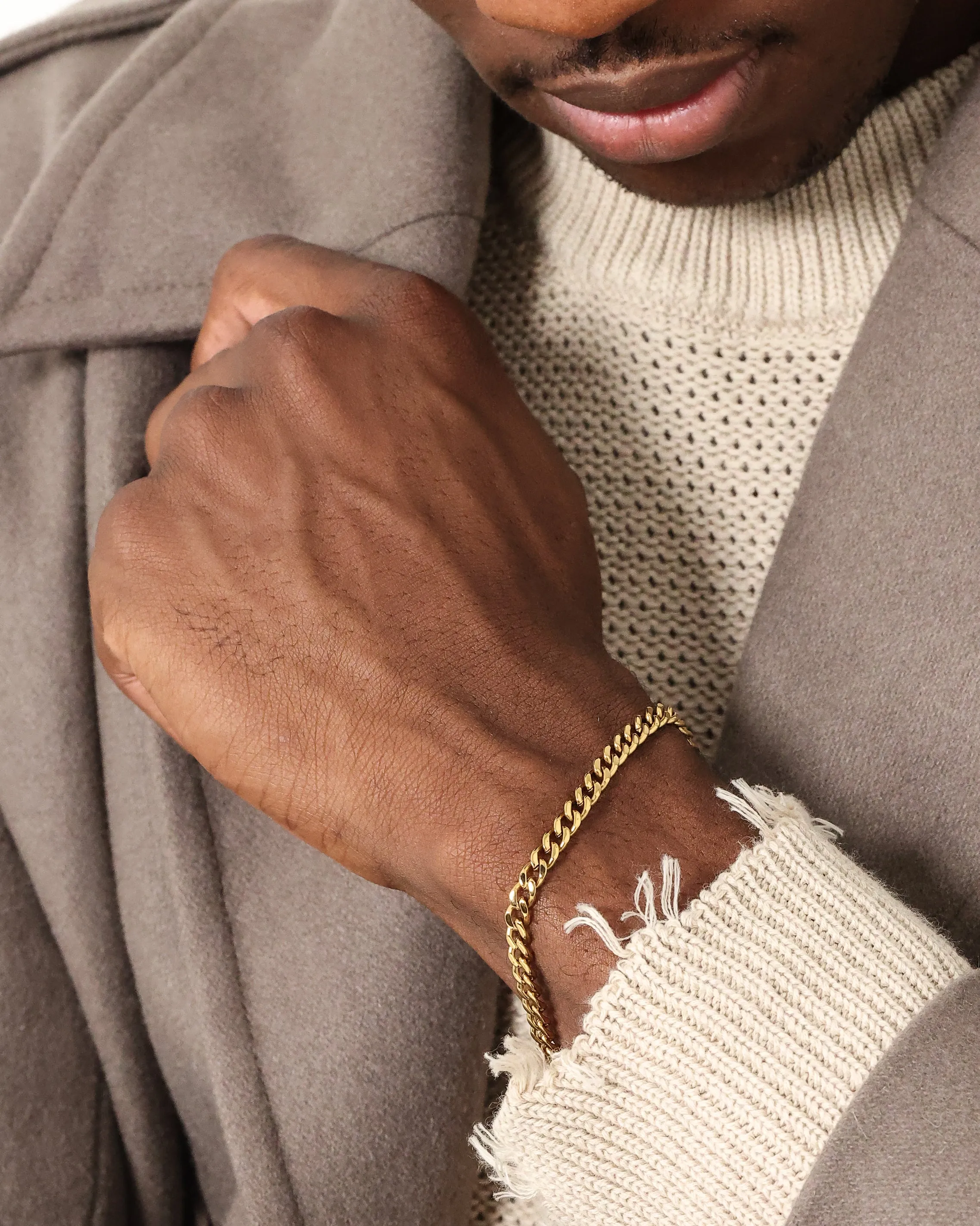 Saint Morta 5MM Cuban Bracelet Gold sold by Culture Kings