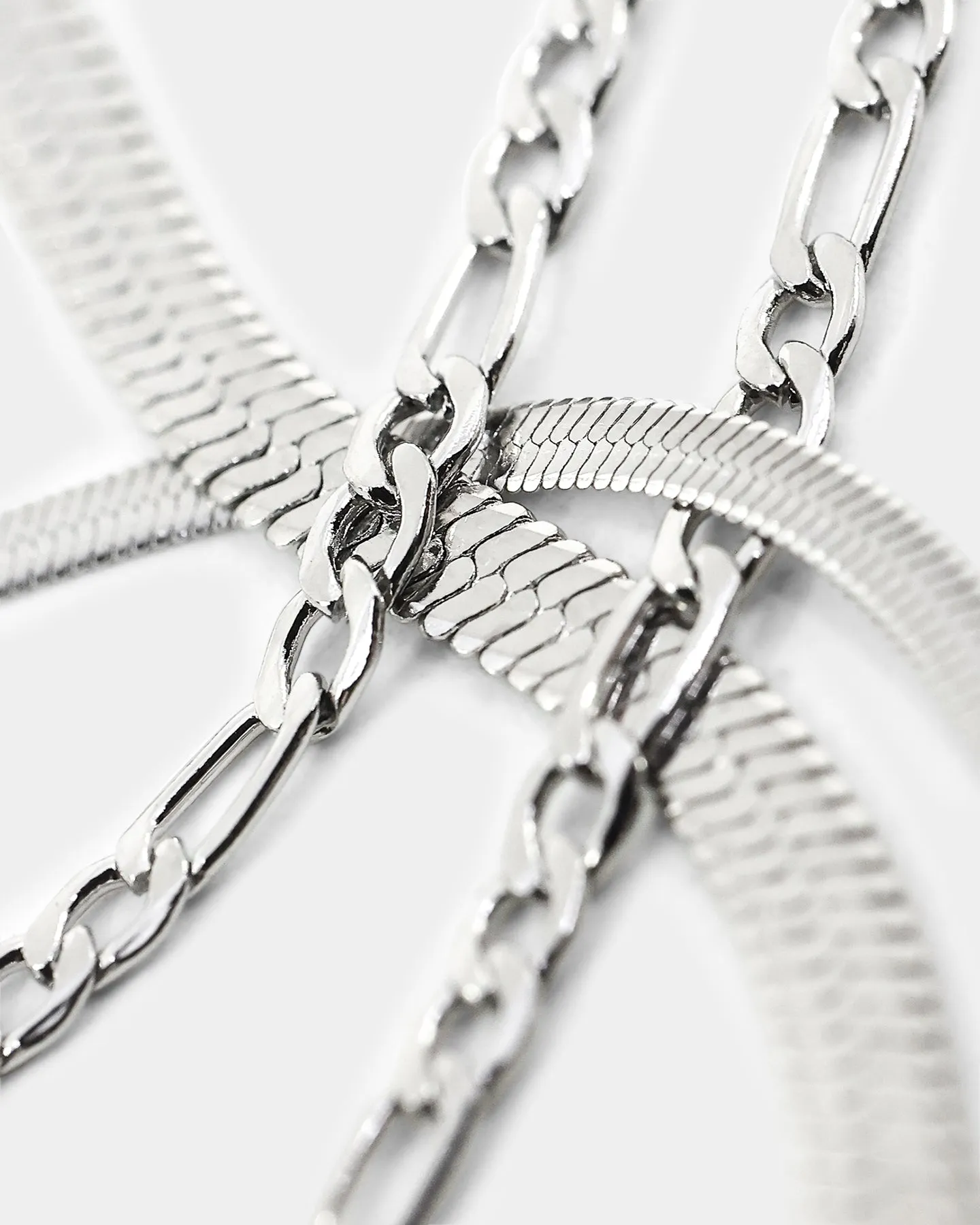 Raising Hell Women's Snake and Figaro Chain Set White Gold sold by Culture Kings product image thumbnail 5