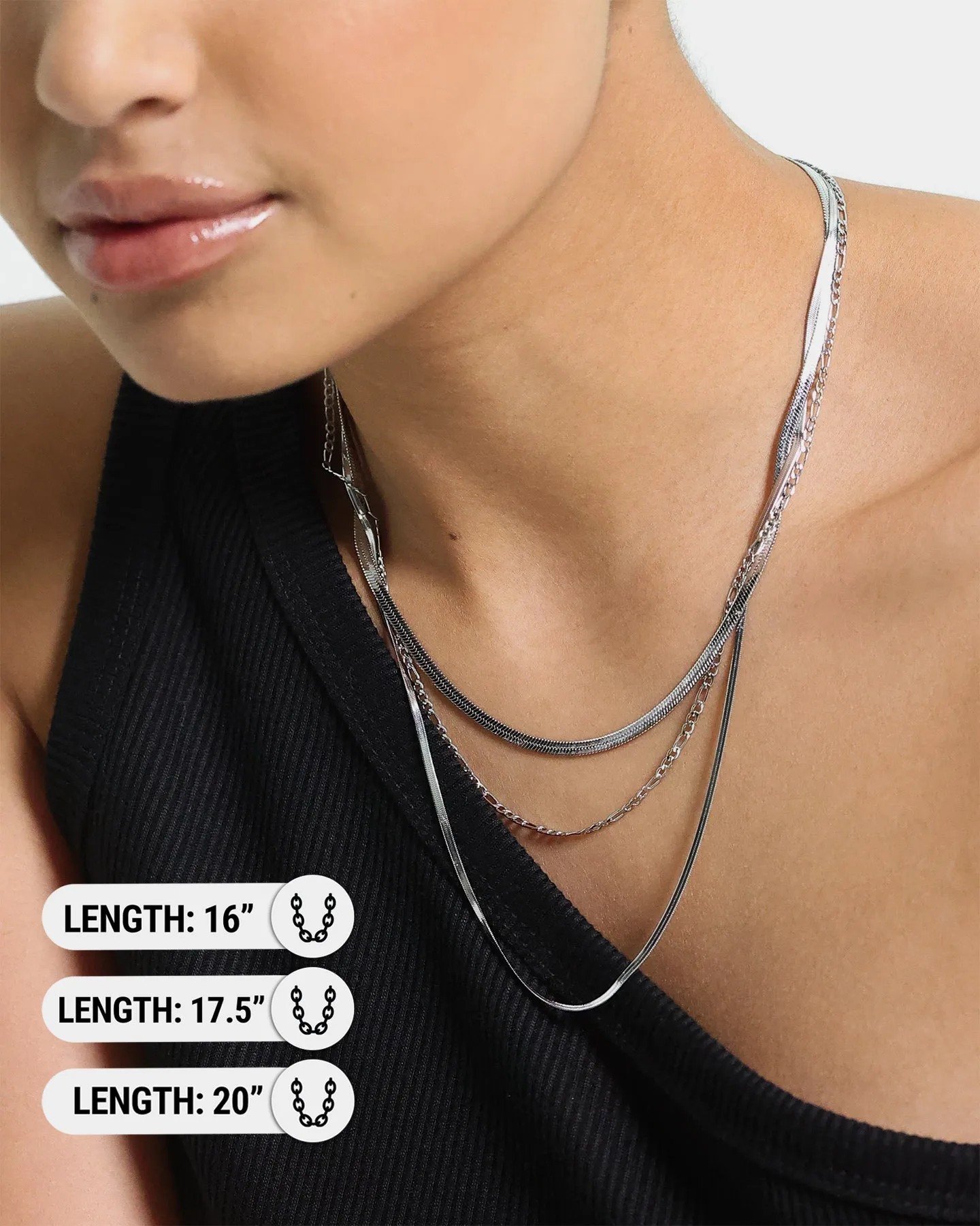 Raising Hell Women's Snake and Figaro Chain Set White Gold sold by Culture Kings product image thumbnail 3