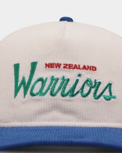 New Era New Zealand Warriors 'NRL Retro Script Corduroy' Golfer Snapback Chrome White sold by Culture Kings