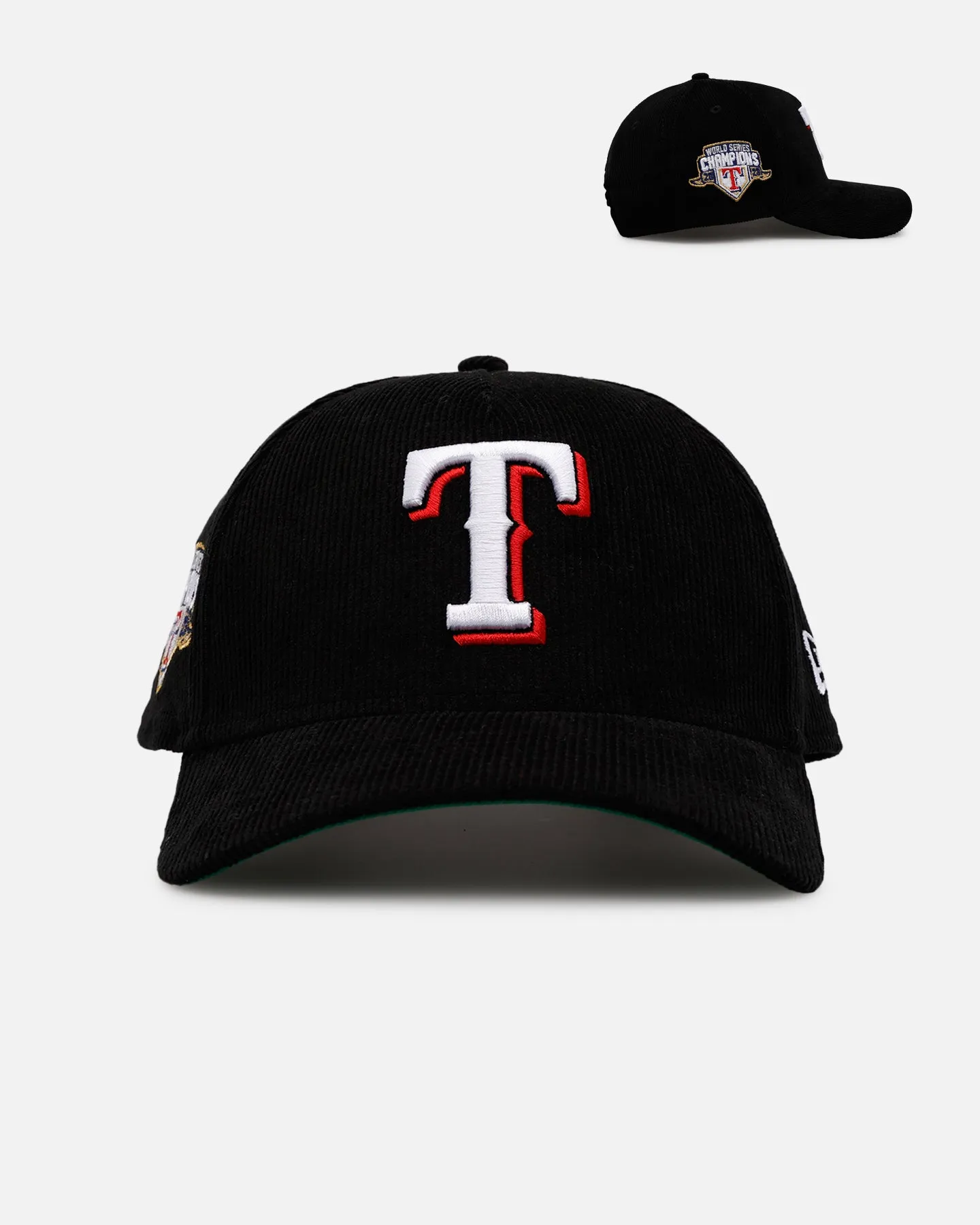 New Era Texas Rangers 'Black Cord' 9FORTY A-Frame Corduroy Snapback Black sold by Culture Kings