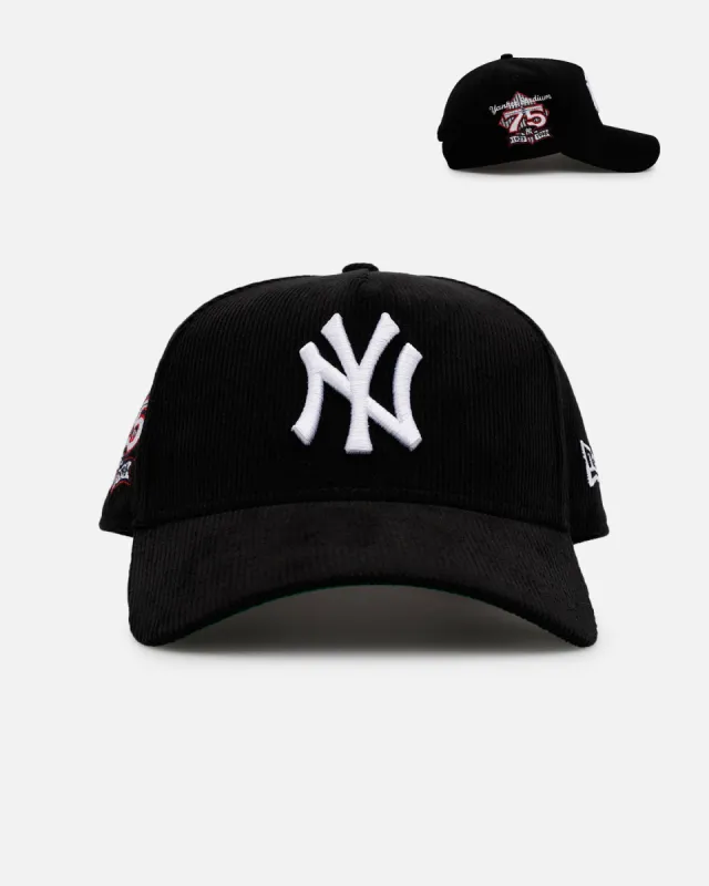 New Era New York Yankees 'Black Cord' 9FORTY A-Frame Corduroy Snapback Black sold by Culture Kings
