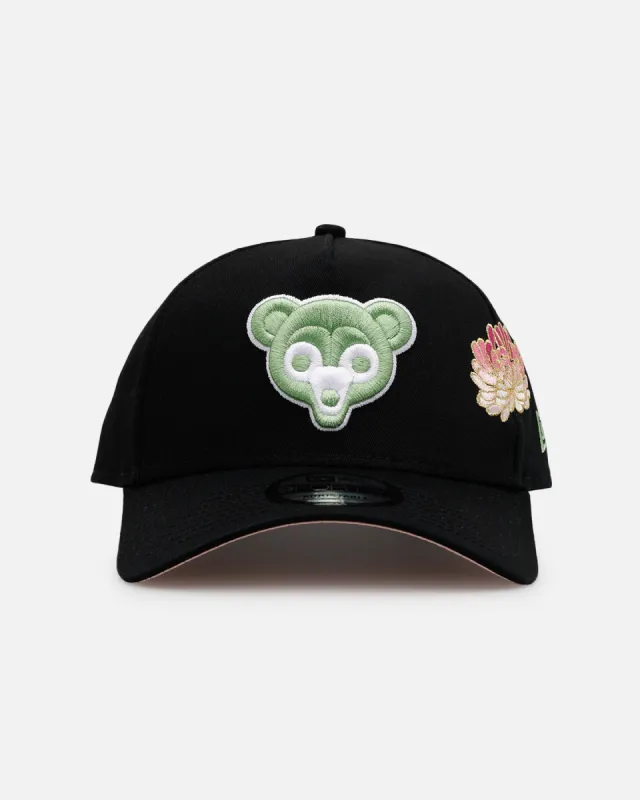 New Era Chicago Cubs 'Satin Flower' 9FORTY A-Frame Snapback Black/Pink sold by Culture Kings