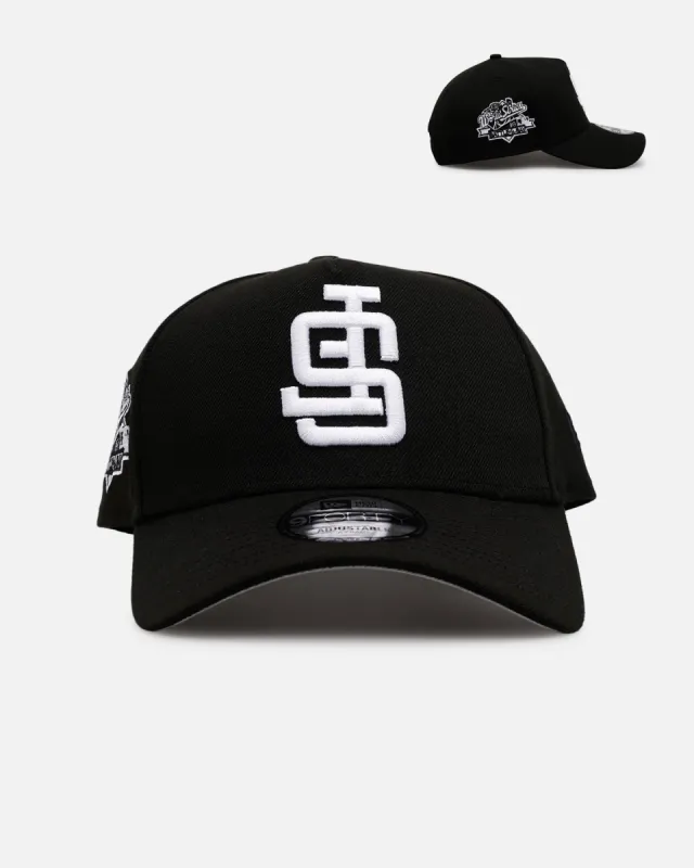 New Era San Francisco Giants 'Black White Upside Down Logo' 9FORTY A-Frame Snapback Black/White sold by Culture Kings