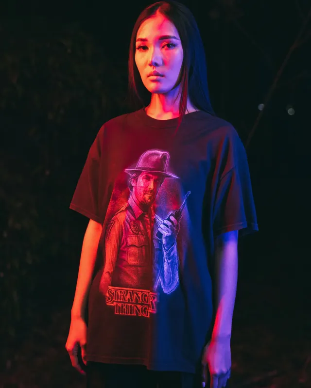 Goat Crew X Stranger Things Chief Hopper Vintage T-Shirt Black Wash sold by Culture Kings