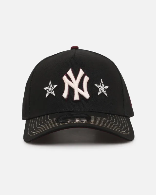 New Era New York Yankees 'Ivory Stars Outlaws' 9FORTY A-Frame Snapback Black/Maroon sold by Culture Kings