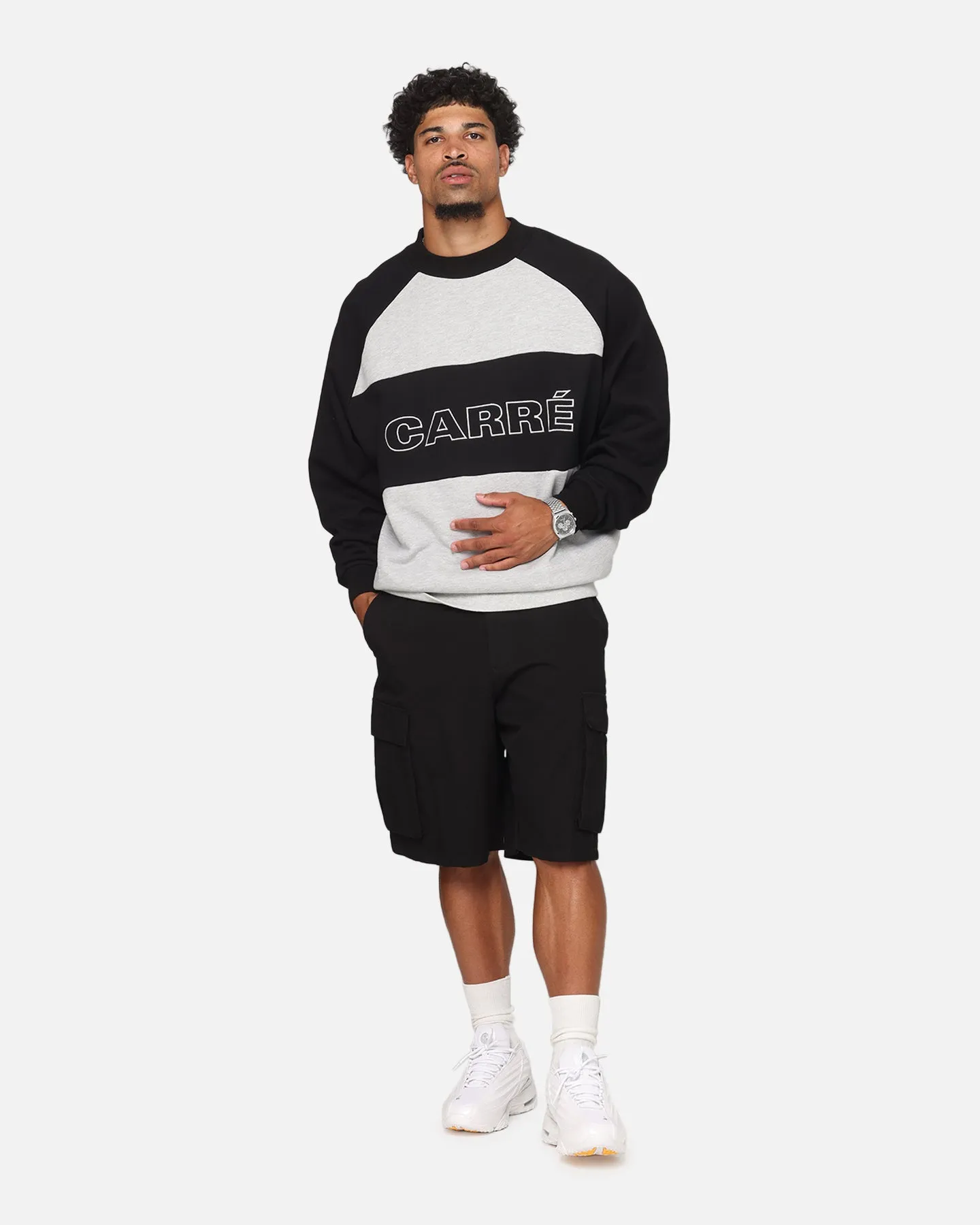 Carre Panel Raglan Crewneck Black/Grey Marle sold by Culture Kings product image thumbnail 2