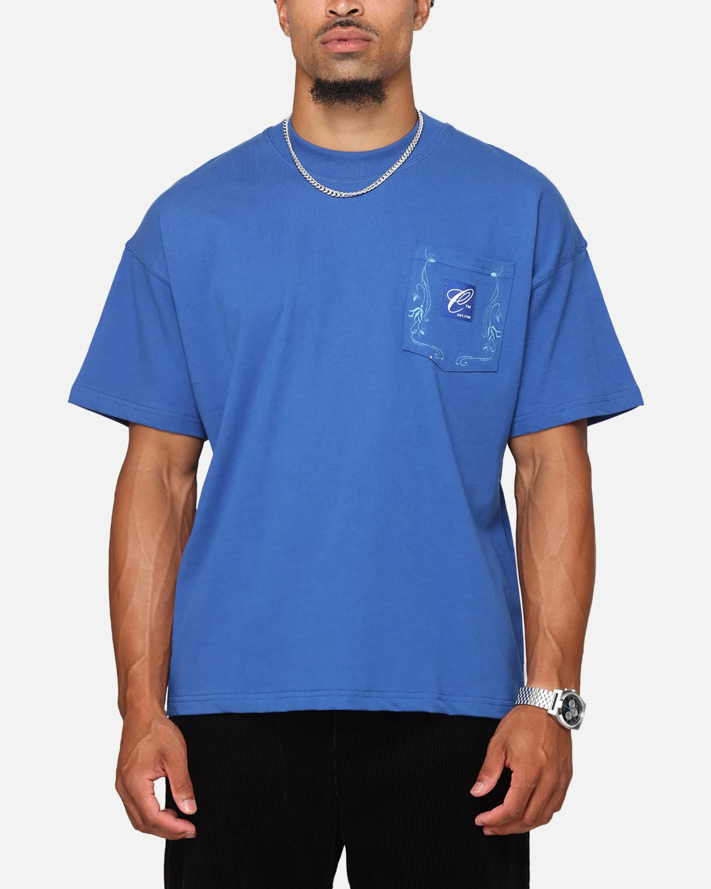 Carre Floral Pocket Oversized T-Shirt Blue sold by Culture Kings