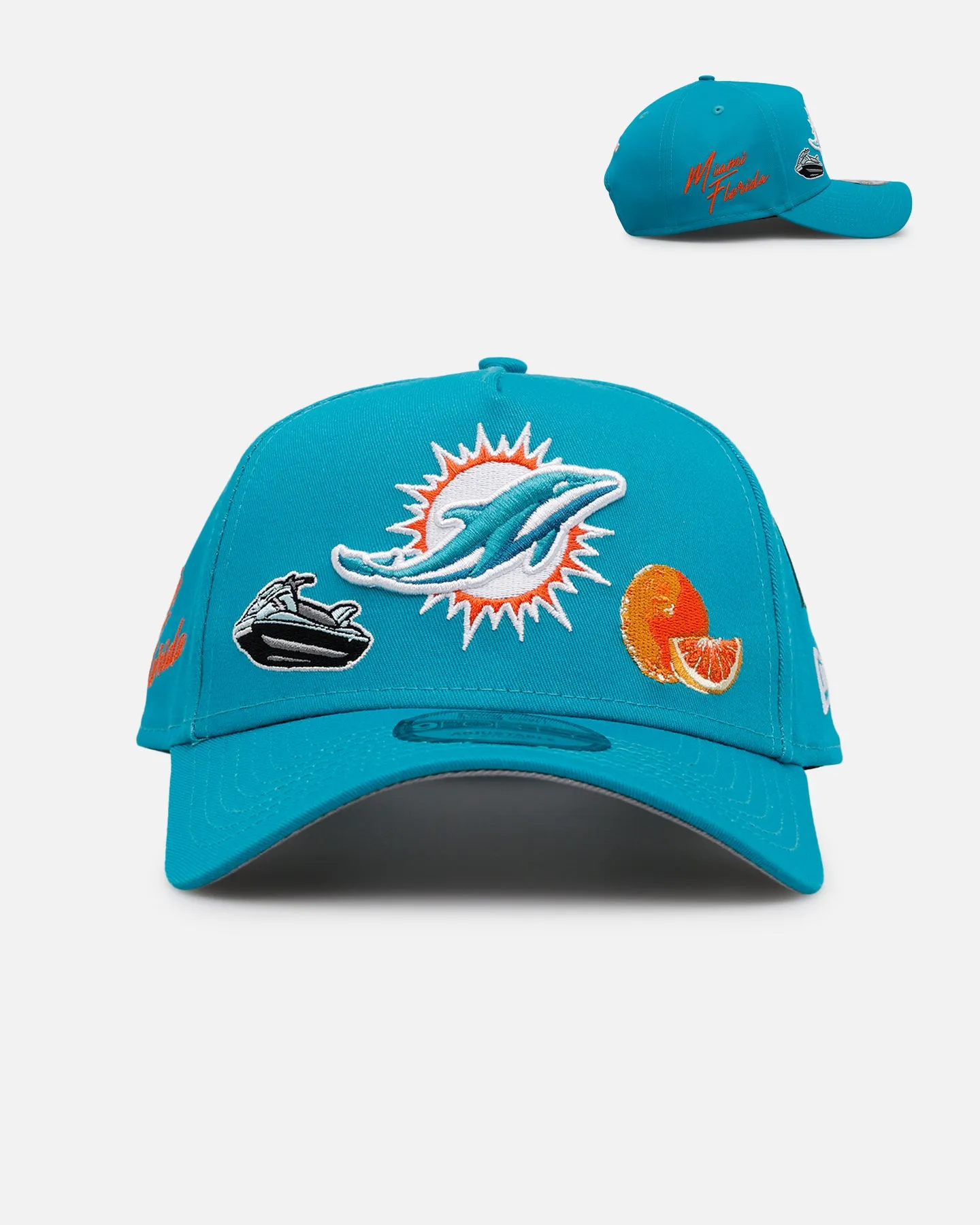 New Era Miami Dolphins 'City Icons' 9FORTY A-Frame Snapback Teal sold by Culture Kings