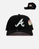 New Era Atlanta Braves 'Satin Flower' 9FORTY A-Frame Snapback Black/Pink sold by Culture Kings