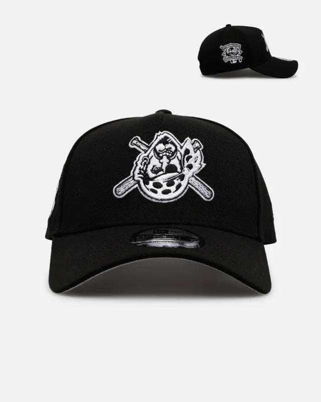 New Era Pittsburgh Pirates 'Black White Upside Down Logo' 9FORTY A-Frame Snapback Black/White sold by Culture Kings