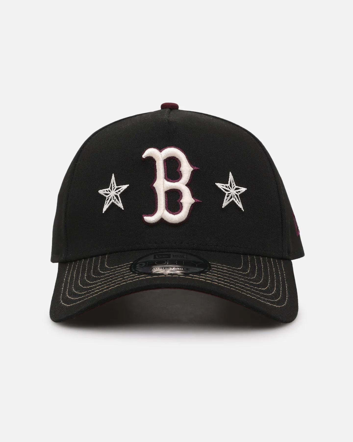New Era Boston Red Sox 'Ivory Stars Outlaws' 9FORTY A-Frame Snapback Black/Maroon sold by Culture Kings