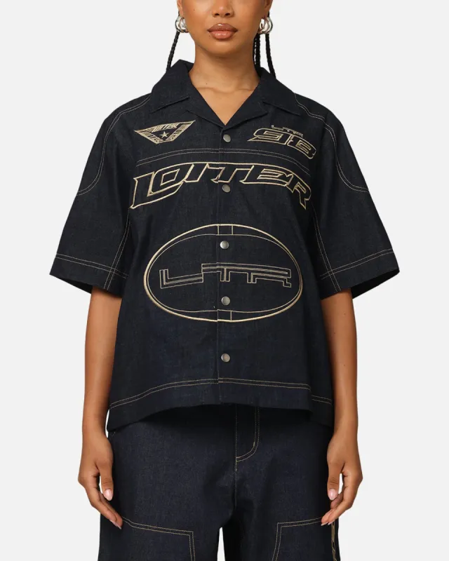 Loiter Motor Denim Button Up Shirt Indigo sold by Culture Kings