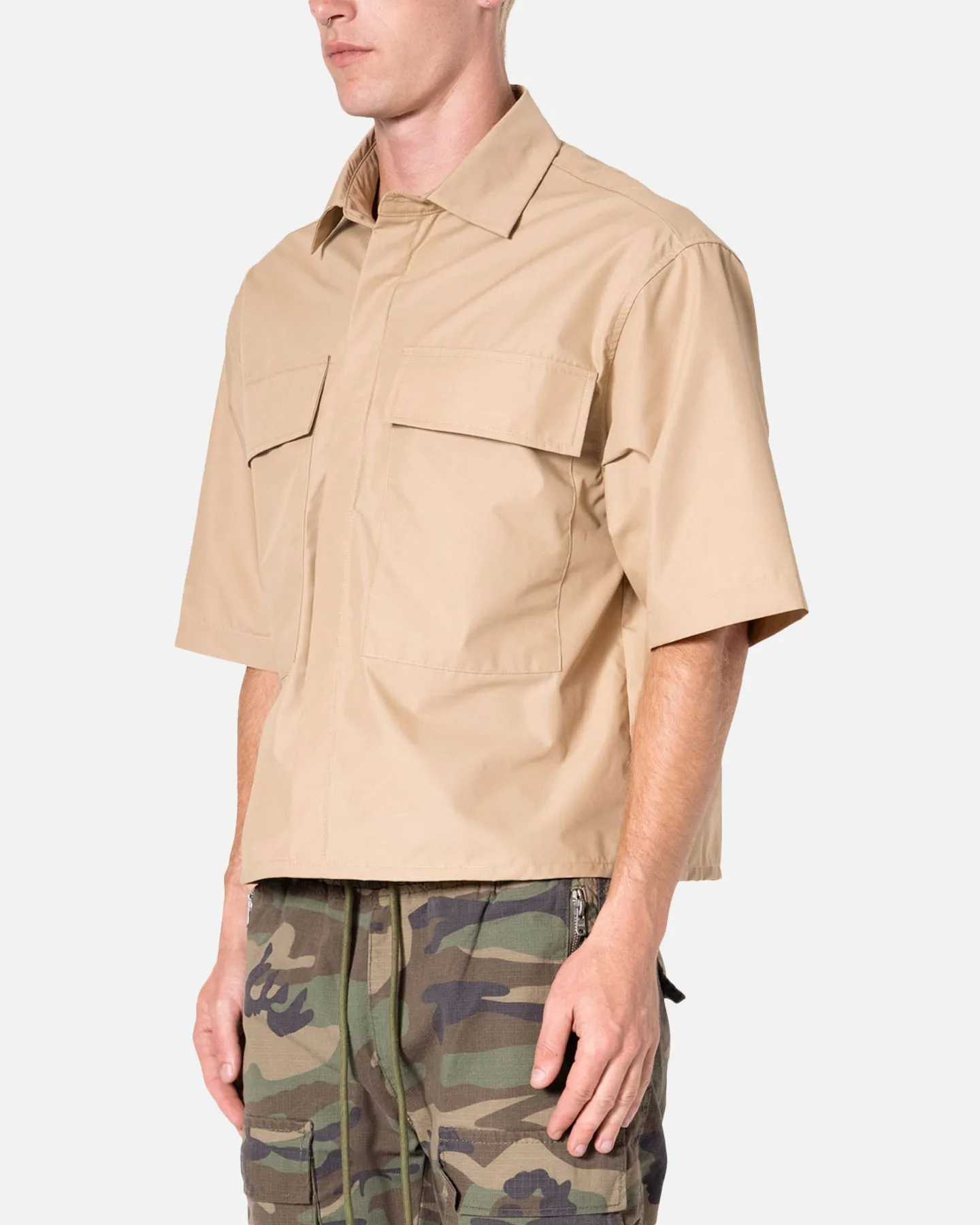MNML Cropped Short Sleeve Shirt Khaki sold by Culture Kings product image thumbnail 2